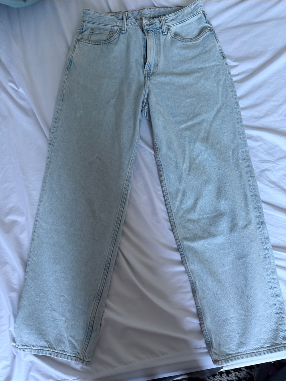 Light Wash Wide Leg Women Jeans - Unbranded